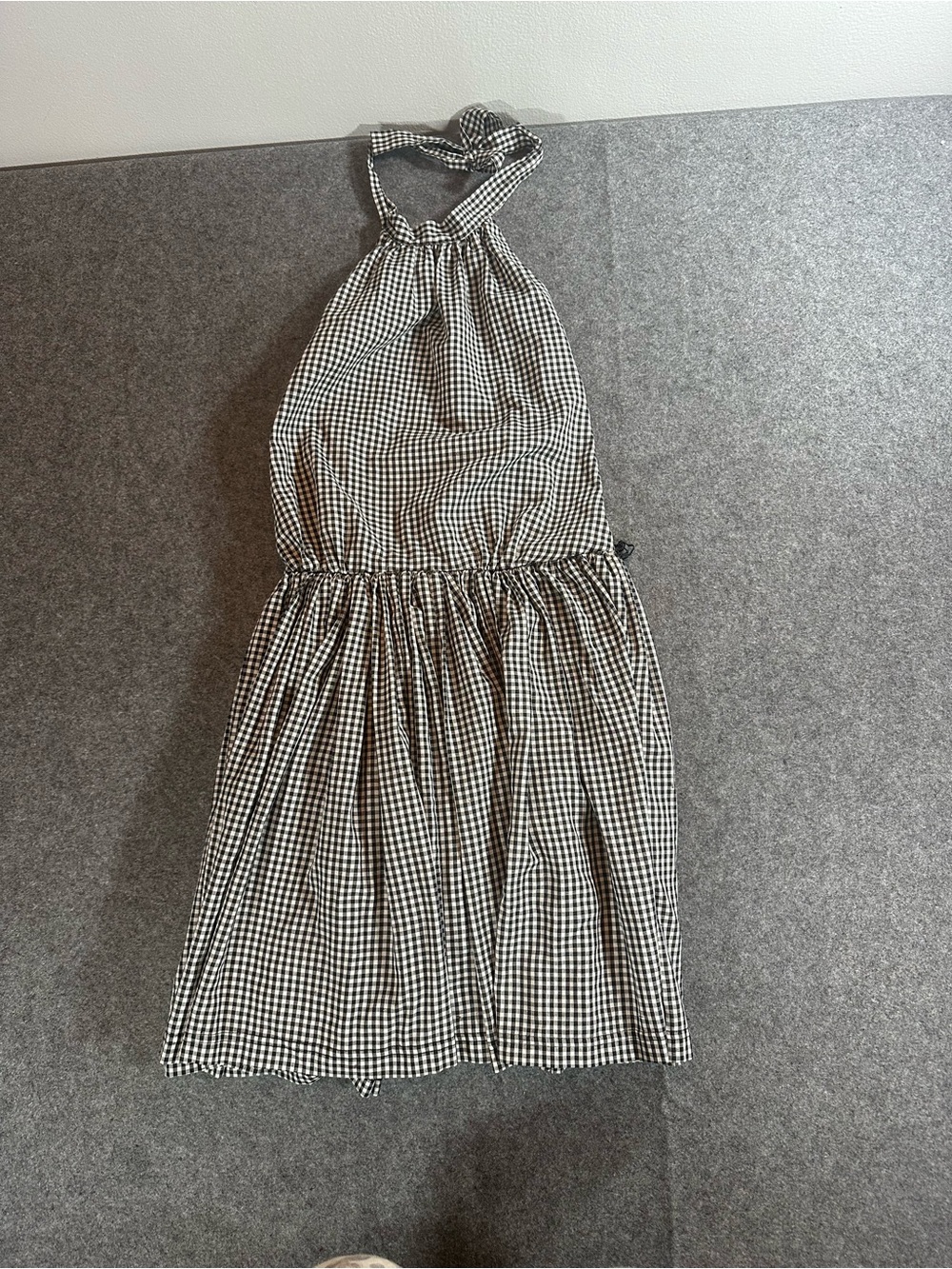 Vintage Punk Betsey Johnson black Gingham Halter Dress